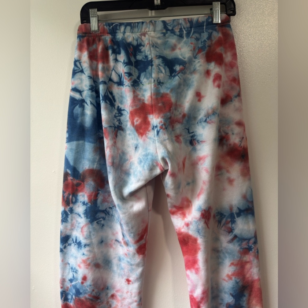 Aviator Nation Light Weight Hand Red and Blue Tie-Dye Sweatpants Joggers - Picture 3 of 11